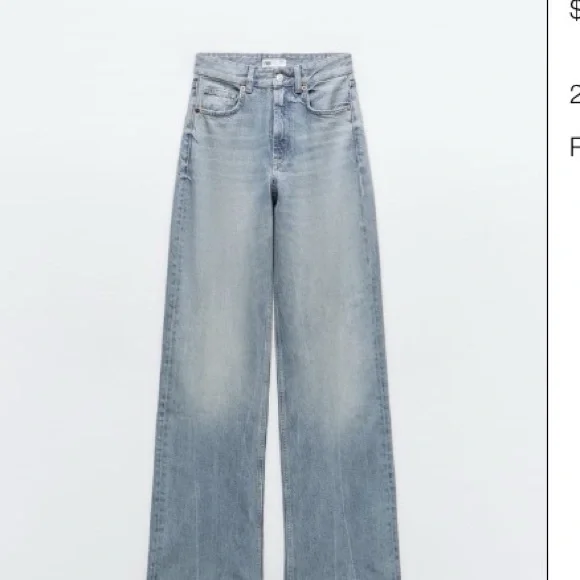 Zara TRF High Rise Wide Leg Jeans - Picture 3 of 5